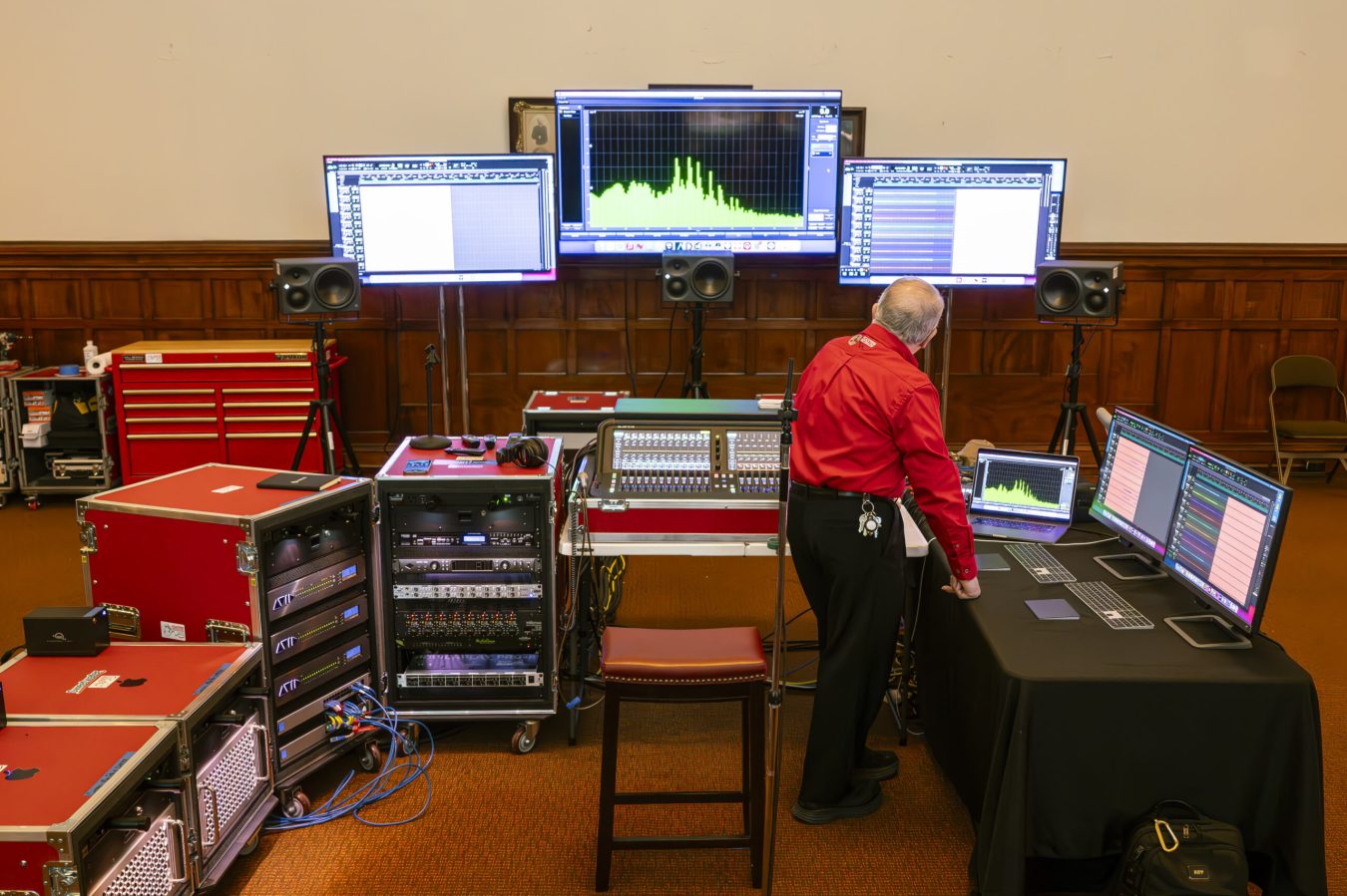 David Ripp at the control console of the Location Capture System